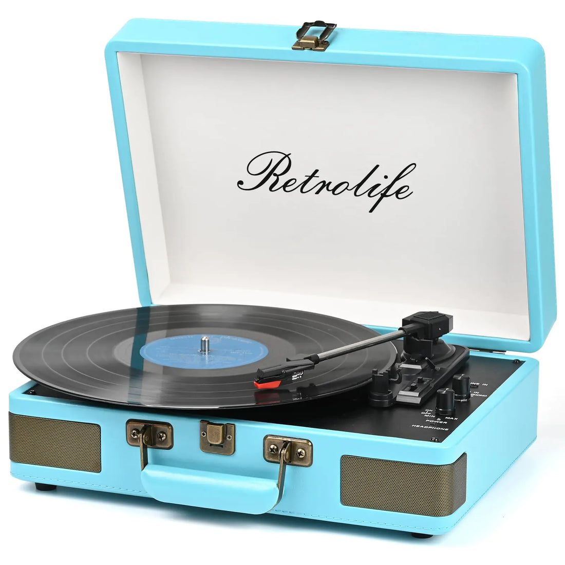 Vintage Bluetooth Turntable with Speakers: