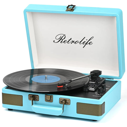 Vintage Bluetooth Turntable with Speakers